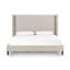 Cognac Upholstered Wingback Bed-845410609