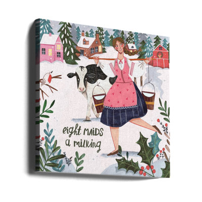 "Eight Maids a Milking", art mural sur toile tendue