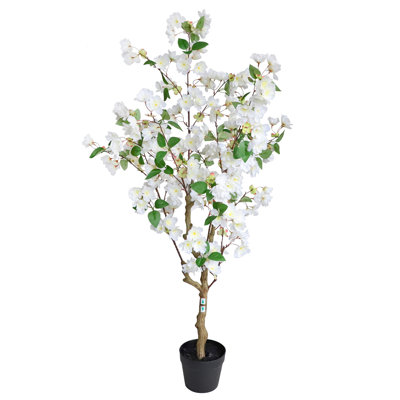 Arbre à fleurs artificiel en pot 50 po pour l'intérieur et l'extérieur
