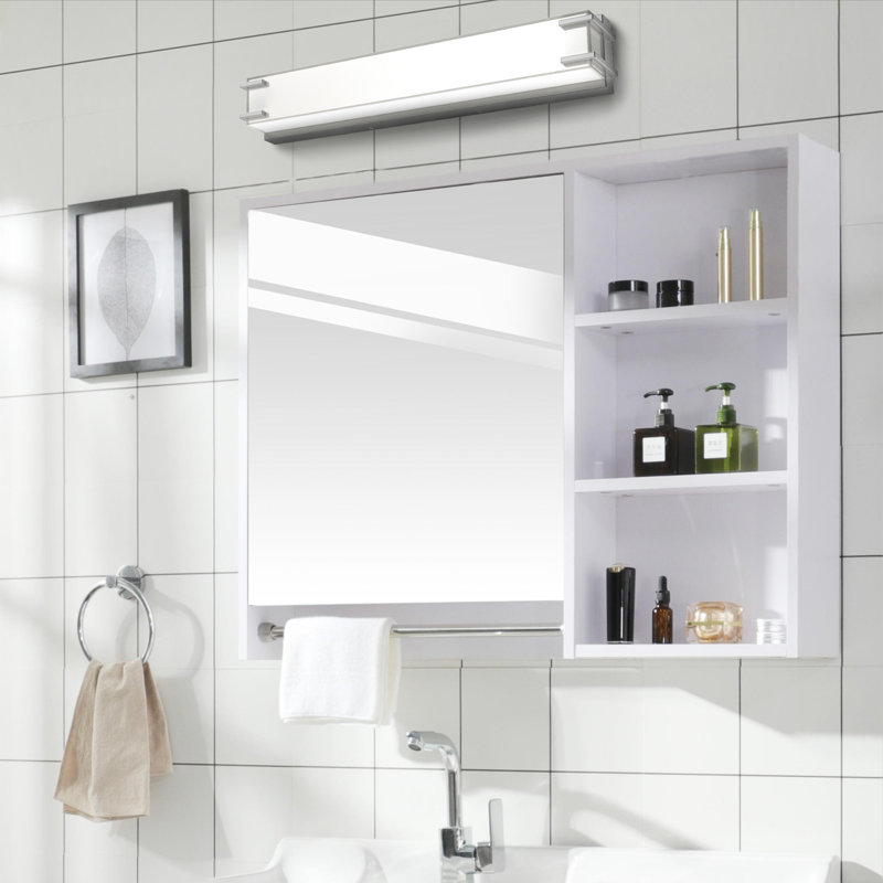 Farmborough Modern Bathroom Vanity Light 24.4" Dimmable, 15W LED 4000K Neutral White Mirror Wall Light, Brushed Nickel