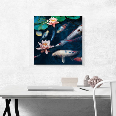 Reproduction d'art sur toile tendue rouge et blanc