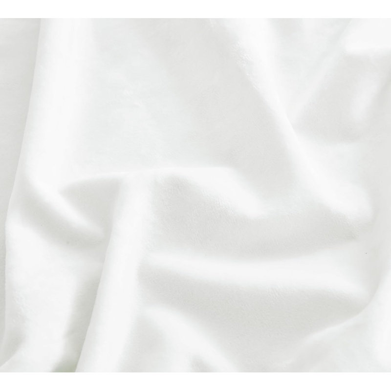 Piers Distressed Velvet Duvet Cover Set, Queen Duvet Cover + 2 Standard Shams, Cream White