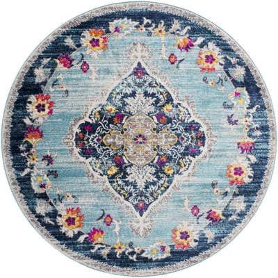 Fleeman Floral Blue Area Rug
