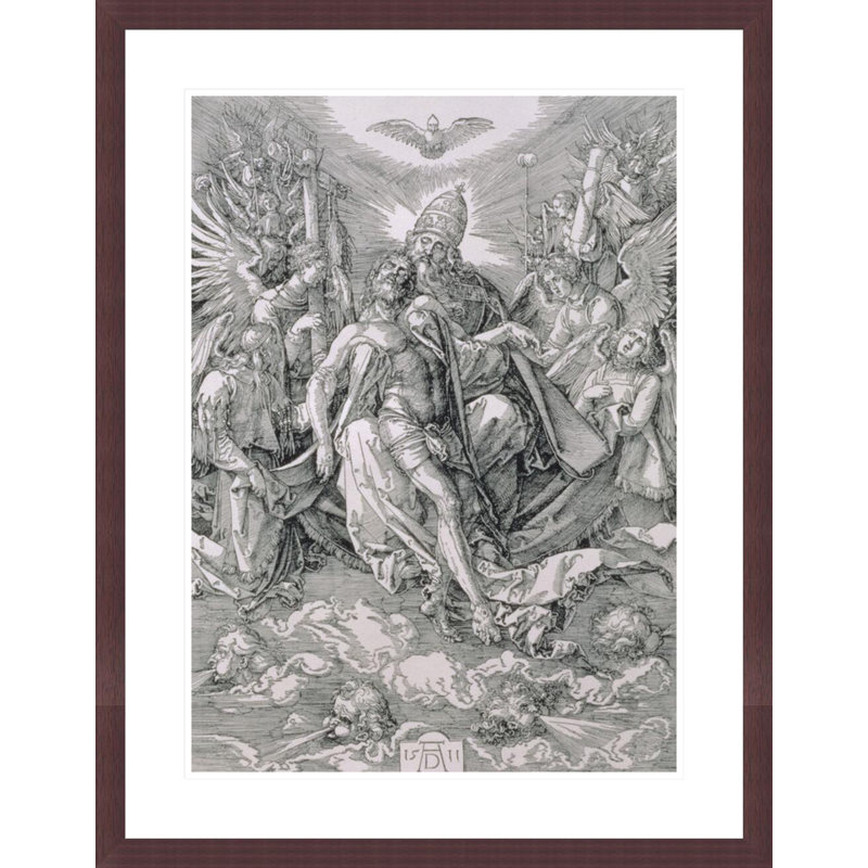 Le pub de la Sainte-Trinité (gravure sur bois) par Albrecht Dürer, impression giclée sur cadre, H 29,5 po x l 23 po