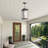 Estate - 3-Light Outdoor Pendant - Black with Brass Accent - Rain Glassware Shade