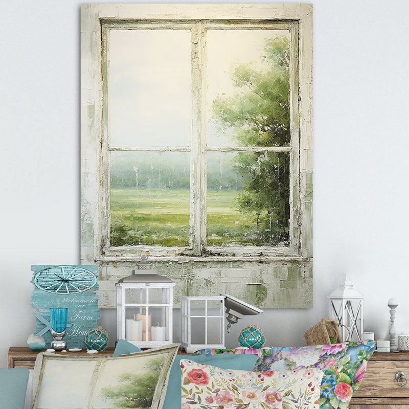 «Countryside Calm Farm Windows I - Farmhouse Windows», art mural, Toile tendue, H 32 po x l 16 po x P 1 po