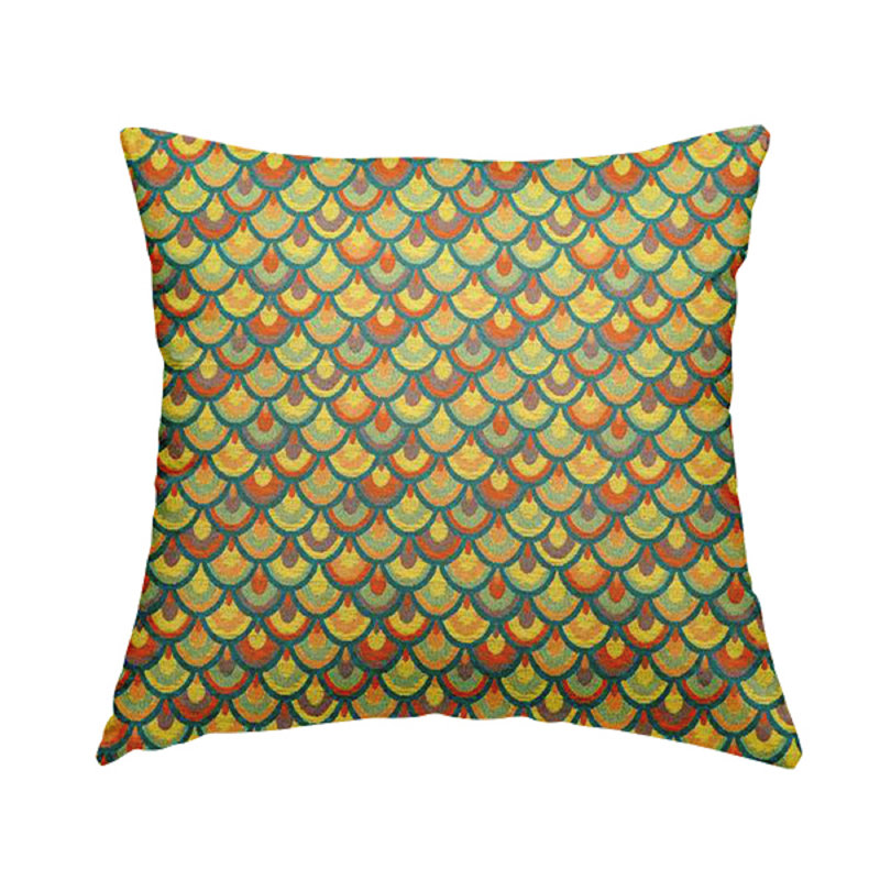 Varner Animal Print Square Cushion, 43cm H x 43cm W x 5cm D, Yellow/Teal
