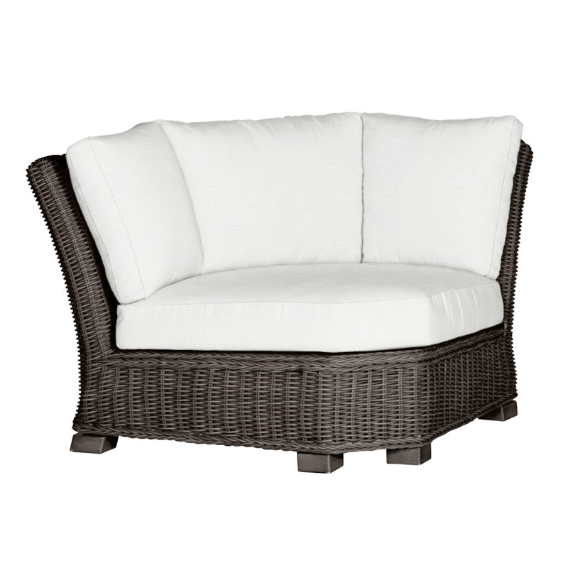 Canapé modulaire rustique tissé - Noyer noir, InsideOut® Rollo ‑ lin dentelle, Welt, Noir noyer