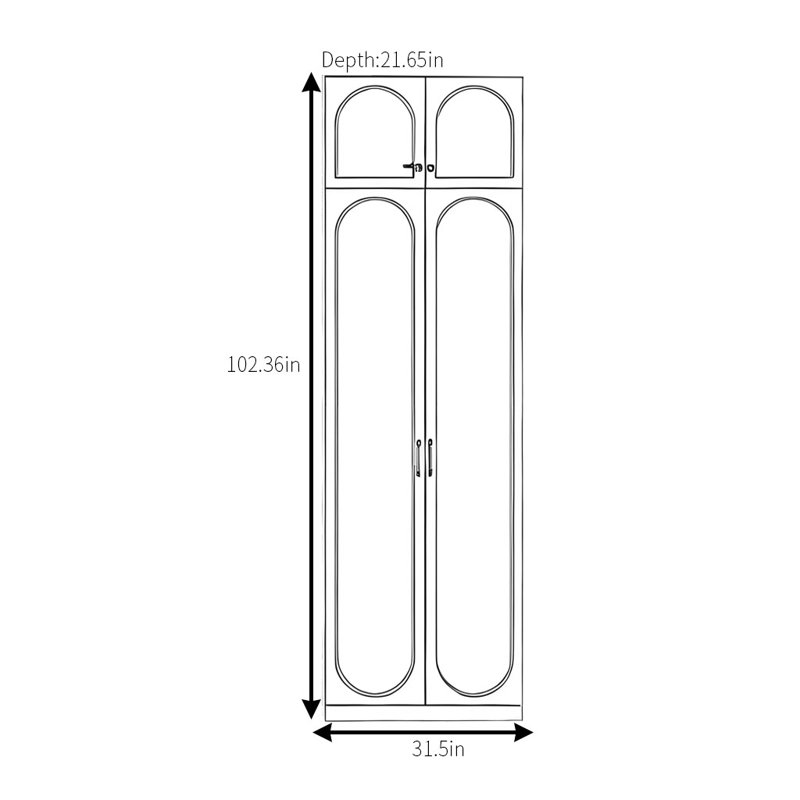 Armoire classique blanc crème, H 102,36 po x l 31,5 po x P 21,65 po