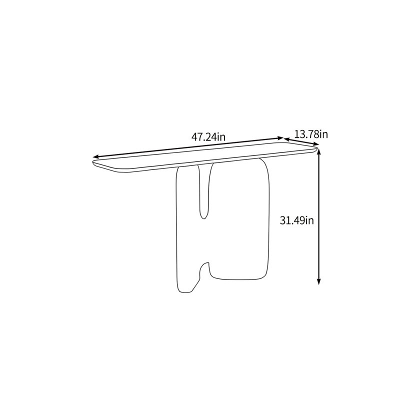 Creative and attractive console table, 31.49" H x 47.24" W x 13.78" D