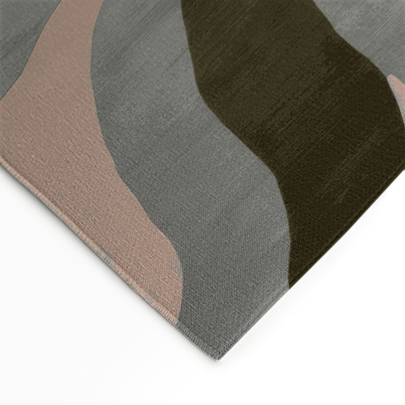 Watercolor Gray Indoor and Outdoor Area Rug, Rectangle 5' x 7'