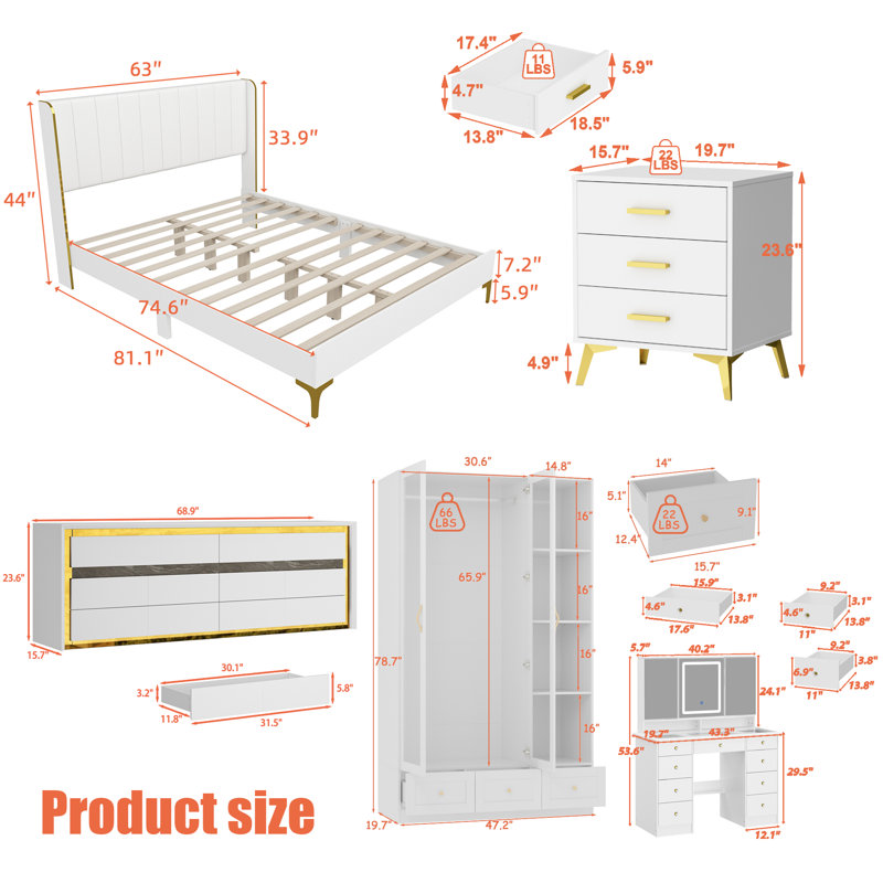 5 Piece Configurable Guest Room Set