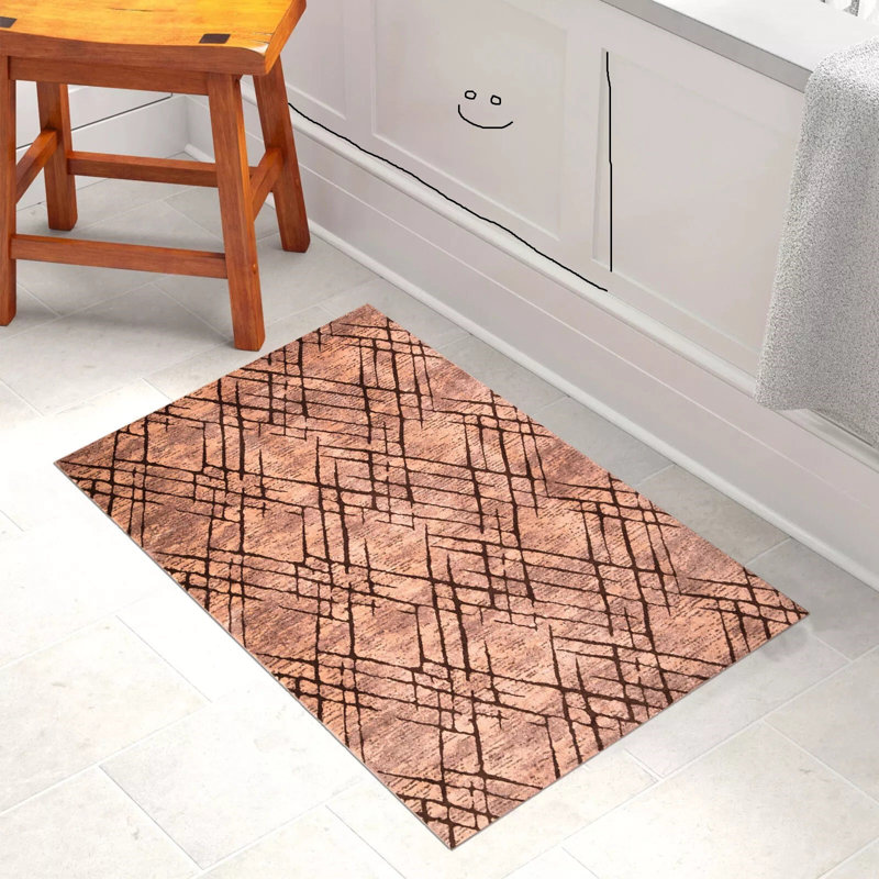 Alainah Geometric Indoor Doormat, 80 cm L x 50 cm W, Brown