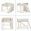 Lit mezzanine avec tête de lit tapissier et tablettes de rangement, complet avec échelle et glissade-1295491273-1295491274