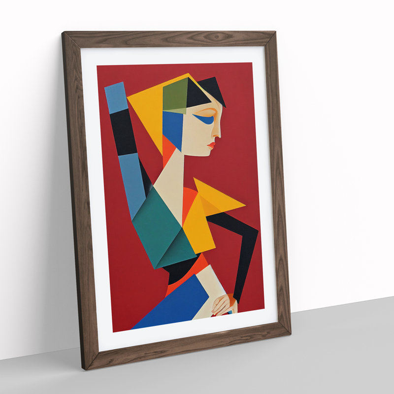 Abstract Ballerina No.4 - Wall Art, 34cm H x 25cm W x 2cm D, Walnut Framed
