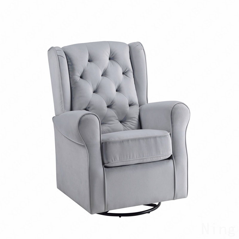 Fauteuil inclinable et pivotant gris en tissu