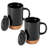 4 Piece 16.5 Ounce Stoneware Travel Mug Set with Lid and Cork Base