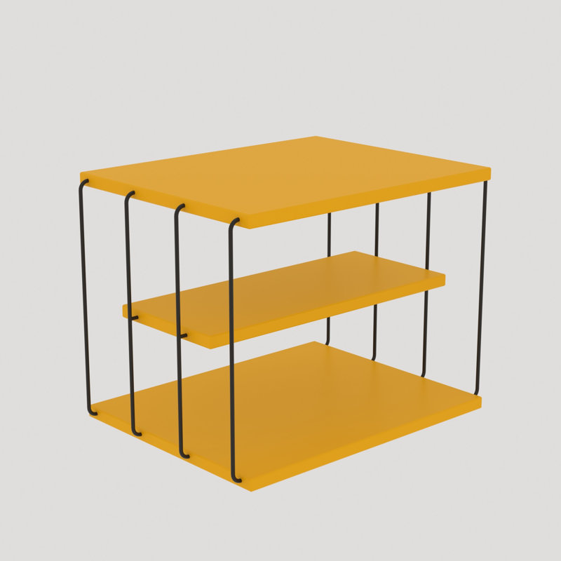 Table de bout avec rangement Debussy, Jaune