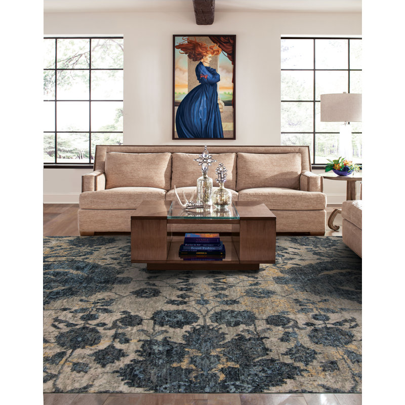 Shangri-La Hand Knotted Wool Indoor Rug, Rectangle 9' x 10'
