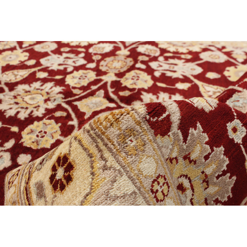 Tapis à main one-of-kind-noué la 2010 chobi rouge foncé/crème 5 pi 8 po x 8 po Humiston