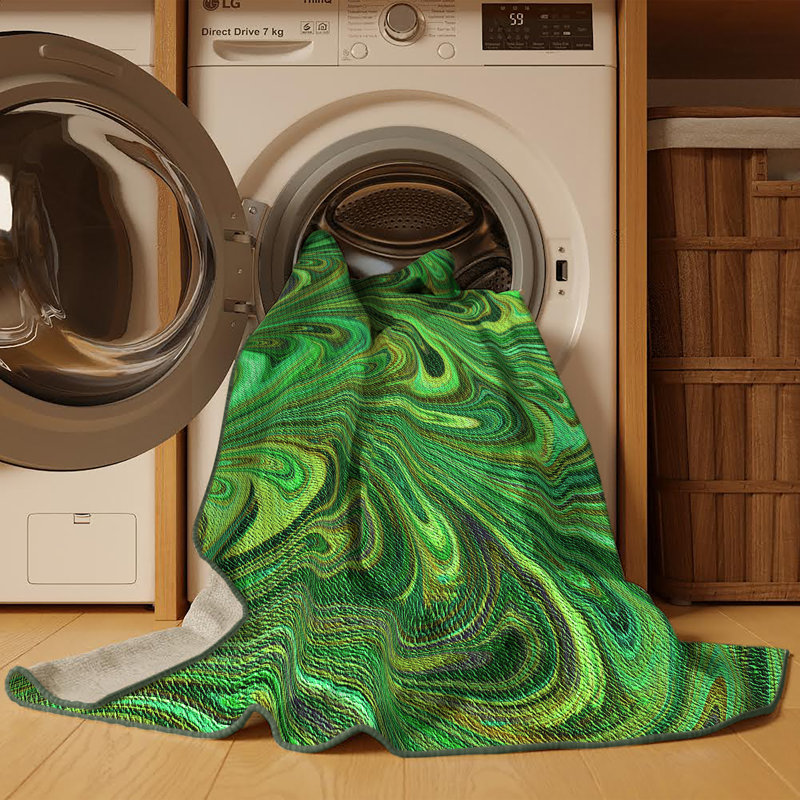 Tapis vert tissé à la machine, Rectangle 8 pi x 12 pi