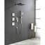 Système de douche de salle de bain avec tête multifonctionnelle, douche à main, barre coulissante, jets réglables en nickel brossé-121077431