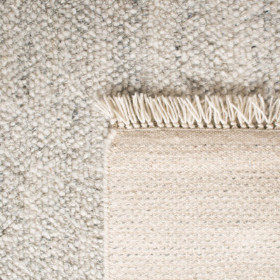 Tapis gris en laine à poils longs Wyly