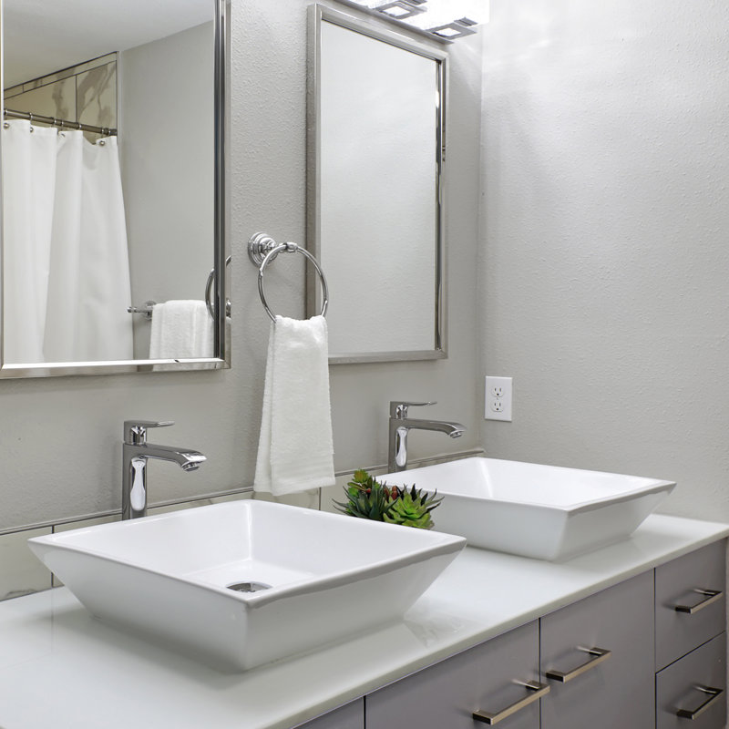 Lavabo de salle de bain vasque carré en céramique Brant Point