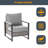 2 Pieces Outdoor Patio Chair, PE Rattan & All Weather Chairs with Removable Cushion-1963844281