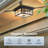 2-Light Motion Sensor Outdoor Flush Mount Light with 5 Modes, Black Modern Outdoor Ceiling Light for Garage, Porch