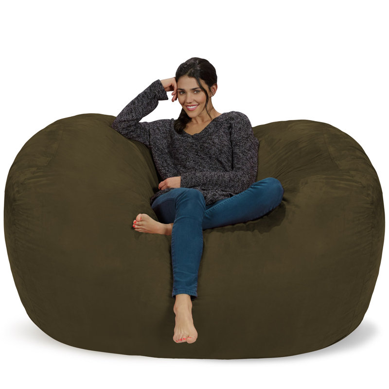 Fauteuil à billes - Fauteuil à billes rond rembourré en mousse à mémoire de forme avec housse amovible et lavable à la machine - Fauteuil à billes avec housse en microfibre douce - Plusieurs tailles et plusieurs tissus lavables à la machine