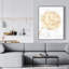 Toile florale pivoine dorée | Élégante décoration intérieure