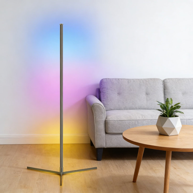 Lampe sur pied d'angle avec synchro musicale, lumière DEL intelligente de 65 pouces avec application Bluetooth et télécommande, 16 millions de couleurs, 398 modes et plus, minuterie 24H pour un éclairage d'ambiance moderne