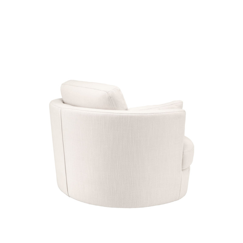 Clarissa Swivel Club Chair, Avalon White Polyester Blend