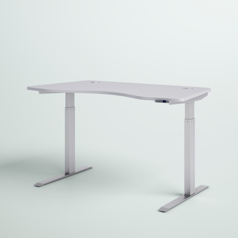 Adjustable Metal Base Standing Desk, White, 48" H x 59" W x 29" D