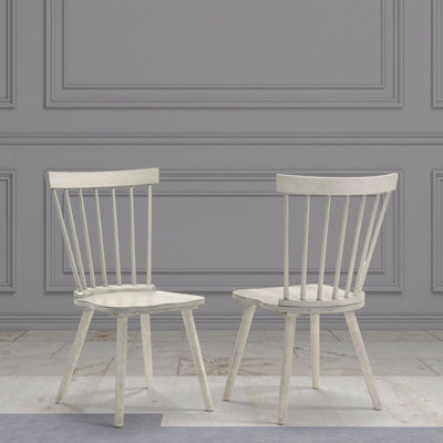 Ensemble de chaises de salle à manger rustiques 2 pièces, structure en bois massif, style campagne moderne
