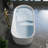 63'' Solid Surface Bathtub Freestanding Soaking Slipper Matte White Oval Tub with Left Drain Storage Space