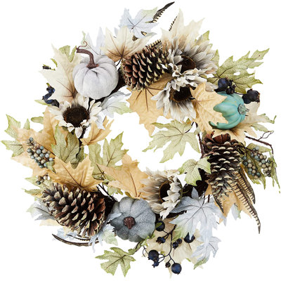 Artificial Sunflower and Pumpkin Rustic Wreath