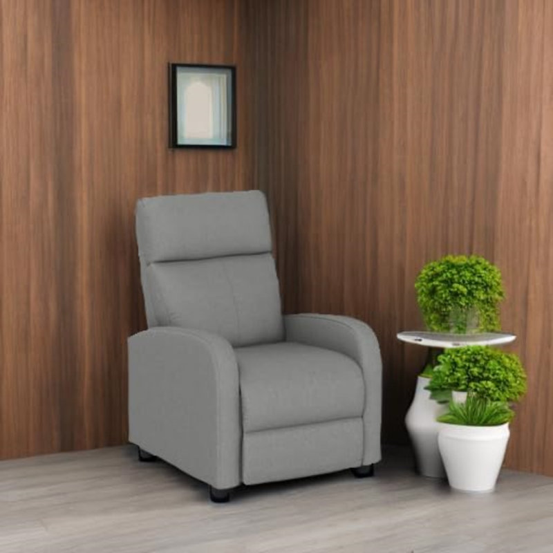 Modern Recliner Chair For Living Room With Push Back Mechanism, Lumbar Support And Massage Function - Ergonomic Wingback Design For Ultimate Comfort And Relaxation
