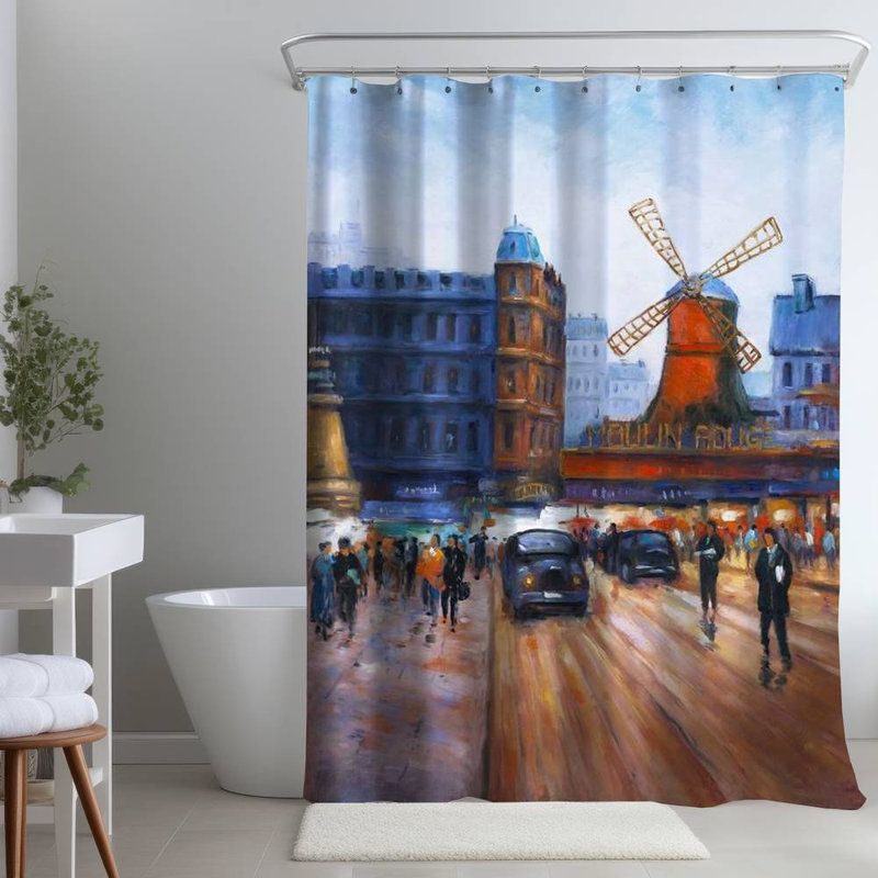 Shower Curtain CI193 – Polyester Shower Curtain, Dye Sublimation Print, 71" W × 74" L