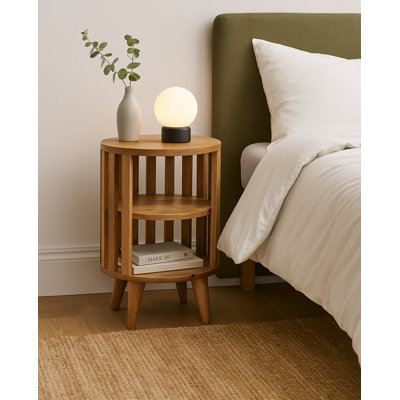 Janay 36 cm W Solid Wood Bedside Table