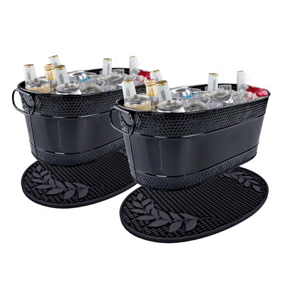 2 bacs à boissons avec 2 tapis de réception Malzie