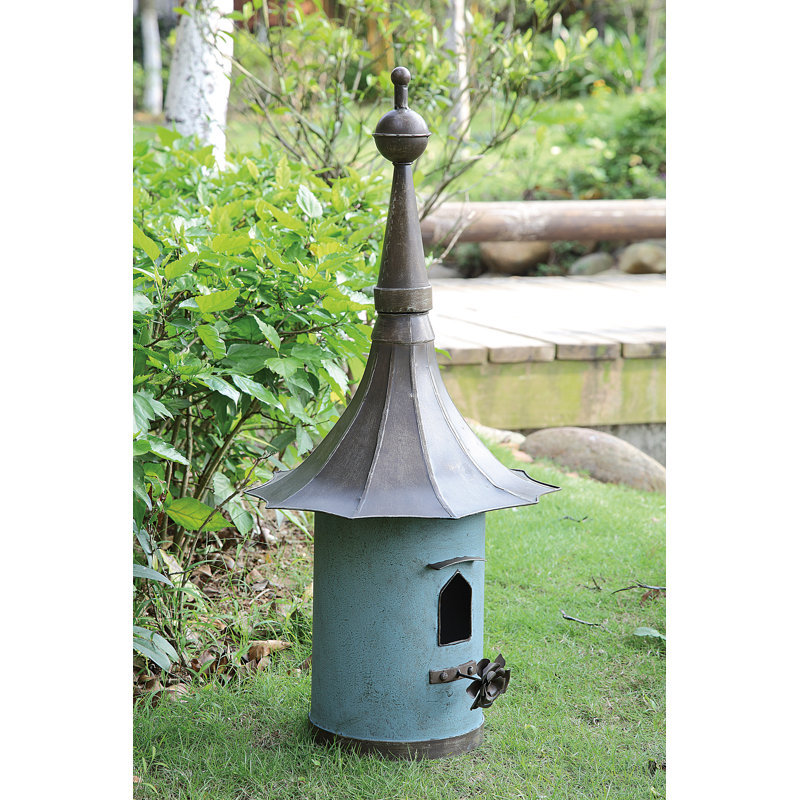 Tivtsazn 34 in x 15.5 in x 15.5 in Birdhouse, Grey/Blue