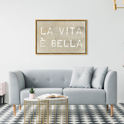 «Life is Beautiful Typographie and Quotes», reproduction d'art textuel sur toile
