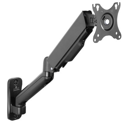 Gabor Single Monitor Wall Mount Arm For 17-32 Inch Display - Adjustable Tilt, Swivel, And Rotation - Heavy In Black
