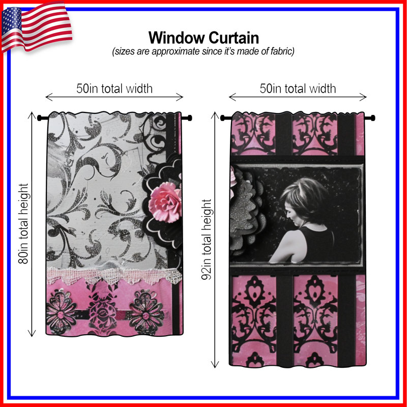 Rideaux à motif floral et voilages décoratifs - 1 panneau, 50 po x 92 po - 1 panneau, Blocage