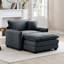 Canapé simple à assise profonde avec repose-pieds et coussin