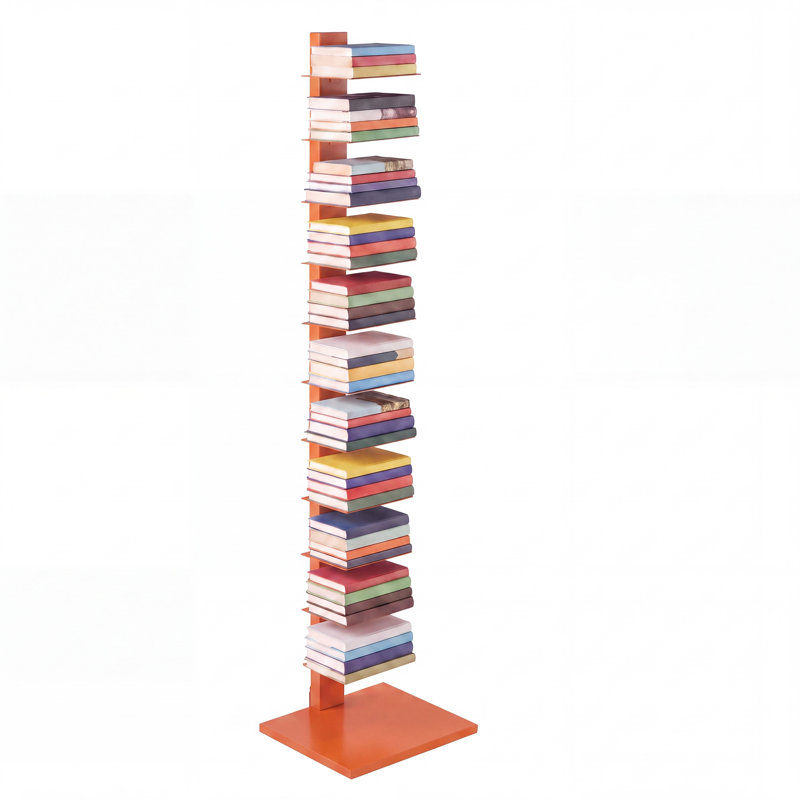 St Catherine Bookcase, Orange, (11 Shelves) 65.25" H x 15.75" W x 16" D