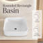 Lavabo vasque carré 15,1 ", comptoir