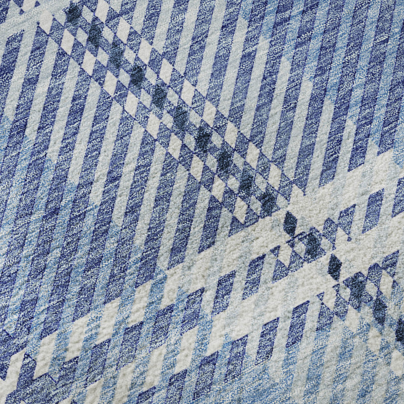 Tapis en denim de qualité supérieure lavable à la machine Prisco, Rectangle 2 pi 6 po x 3 pi 10 po